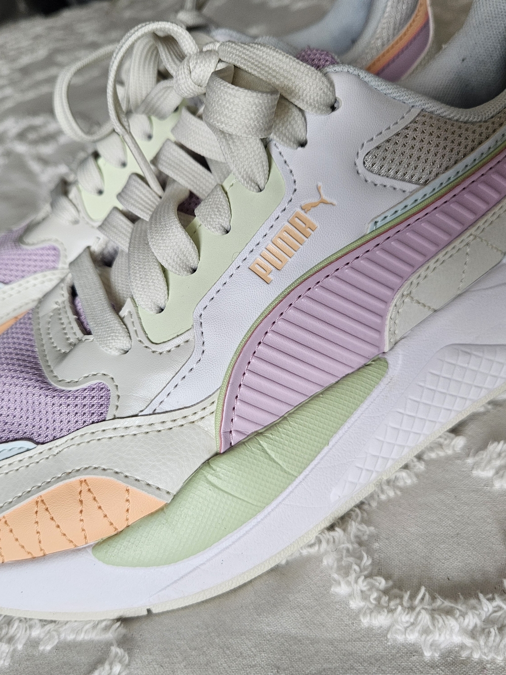 PUMA Women’s 8.5 Pastel Colorblock Chunky Sneakers Lavender Mint Peach - Picture 6 of 8